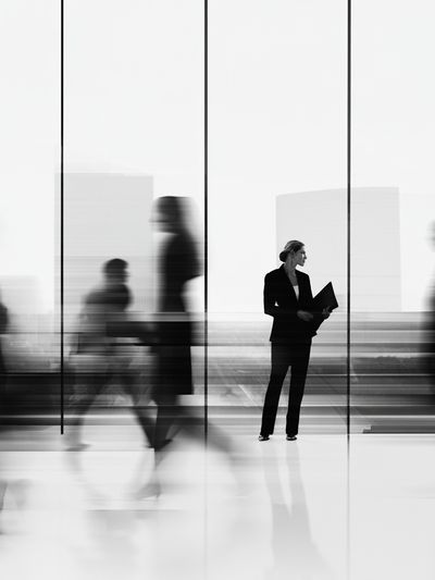Blurred Office Figures Photography Poster.