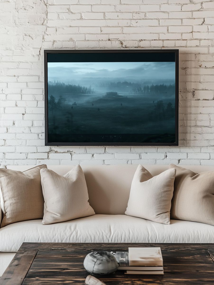 Misty Forest Battlefield Print. — room view 1