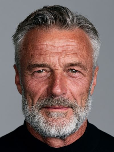 Silver-Haired Man Portrait Poster.