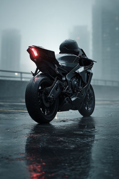 Rainy Sport Bike Photography Poster. poster print