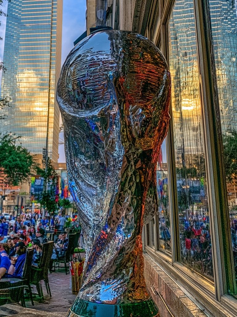 Reflective City Sculpture Photography Poster. poster detail