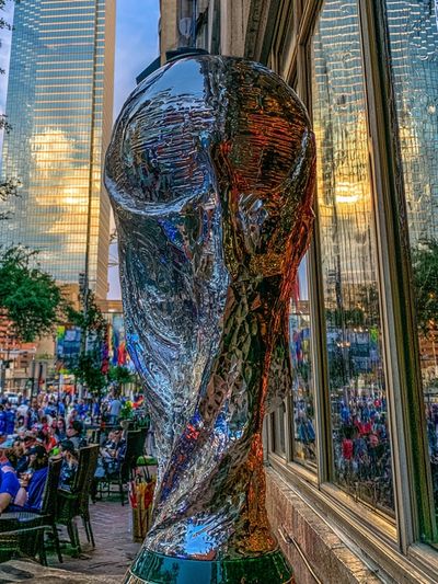 Reflective City Sculpture Photography Poster.