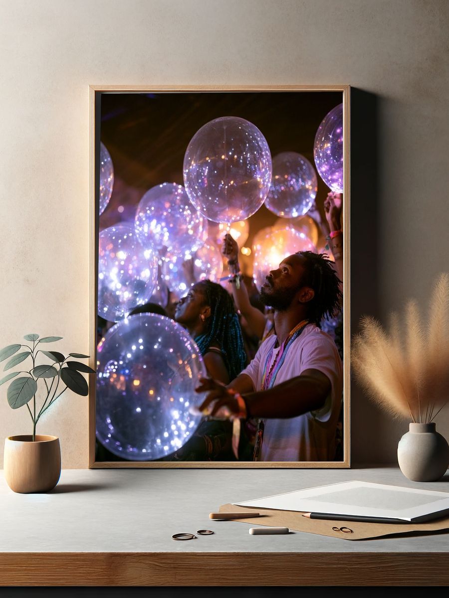 Lantern Festival Crowd Photography Poster. — room view 2