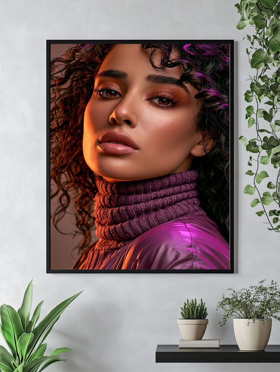 Neon Portrait Fashion Poster. — room view 4