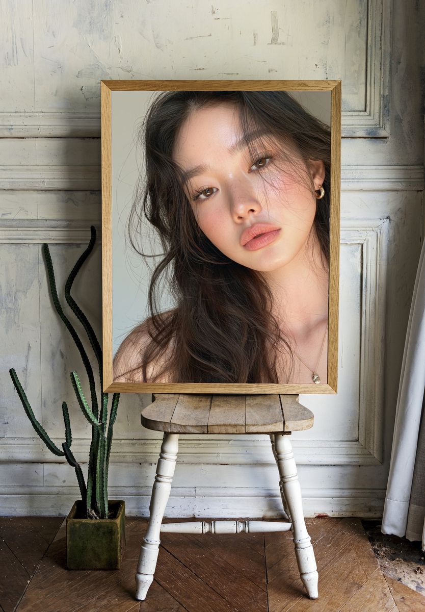 Misty Forest Road Photography Poster. — room view 1