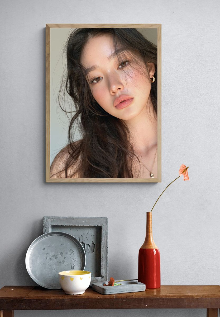 Misty Forest Road Photography Poster. — room view 3