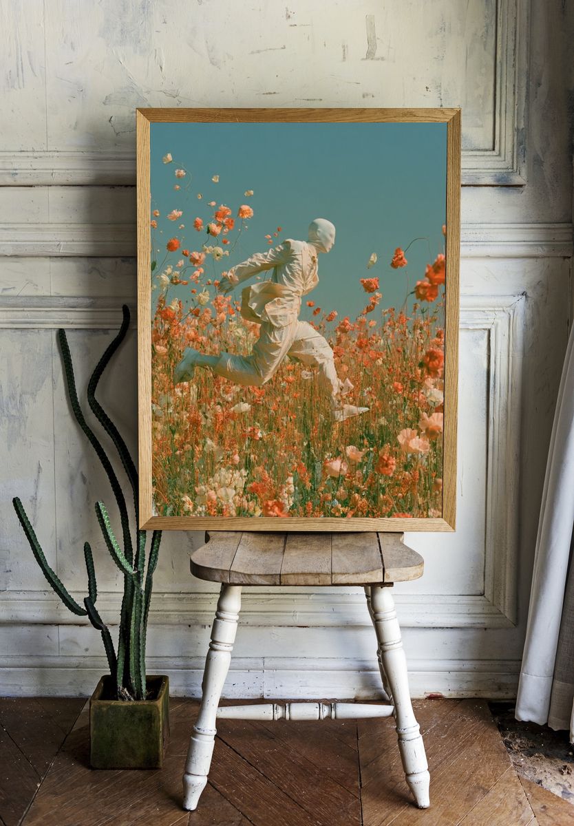 Dreamlike Flower Field Print. room preview