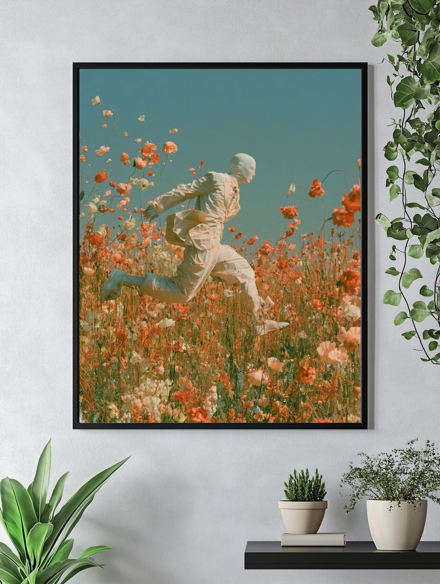 Dreamlike Flower Field Print. — room view 4