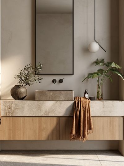 Minimalist Spa Bathroom Interior Print.