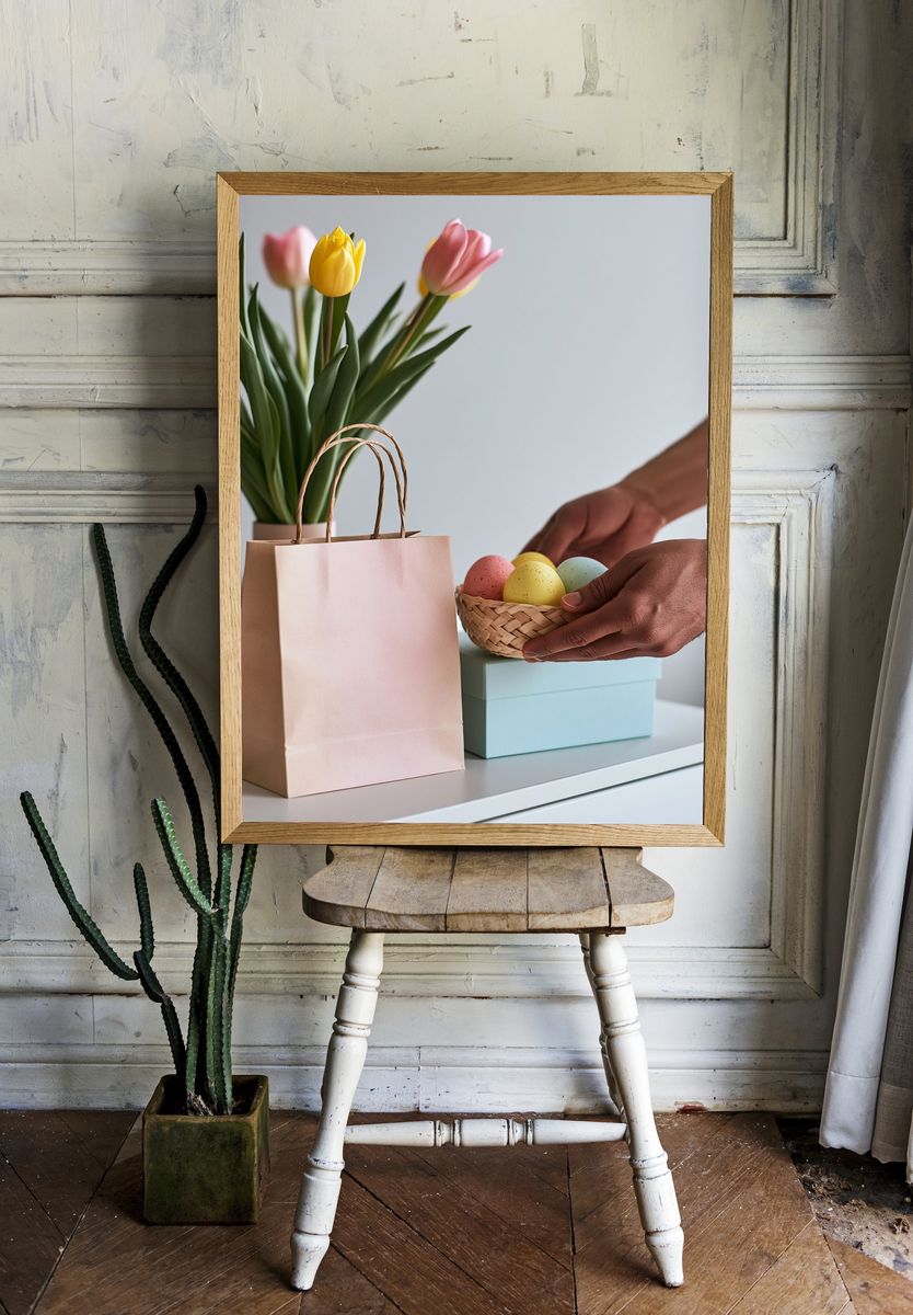 Pastel Easter Still Life Photography Poster. room preview