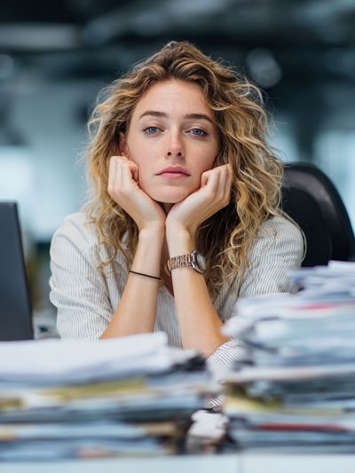 Contemplative Office Portrait Print. poster print