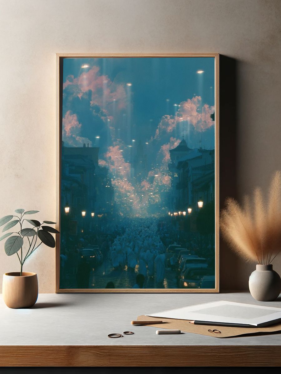 Dreamy City Street — Photography Print. — room view 2