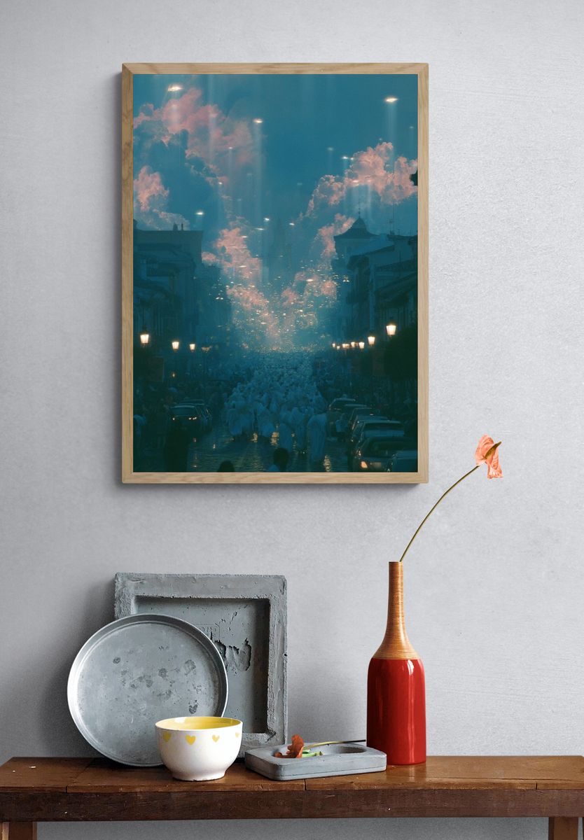 Dreamy City Street — Photography Print. — room view 3