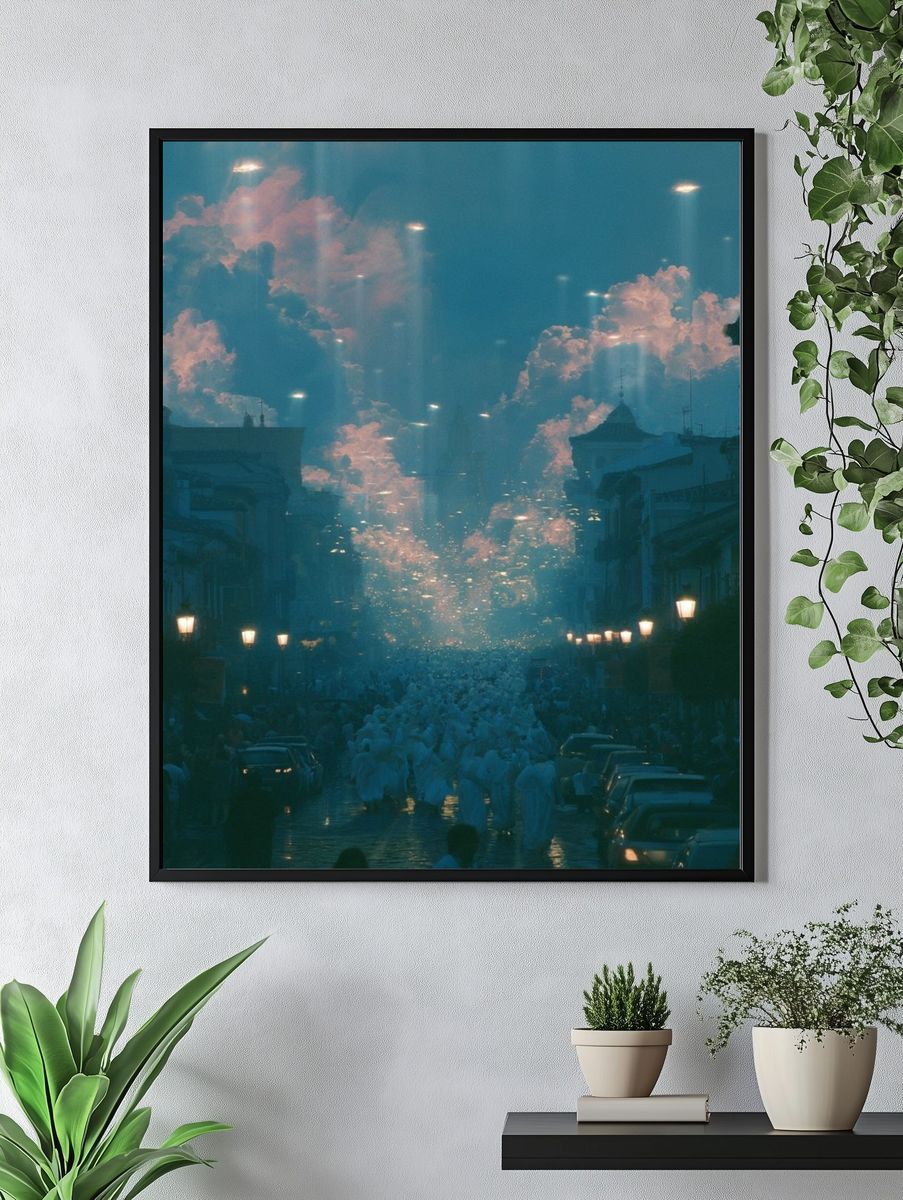 Dreamy City Street — Photography Print. — room view 4
