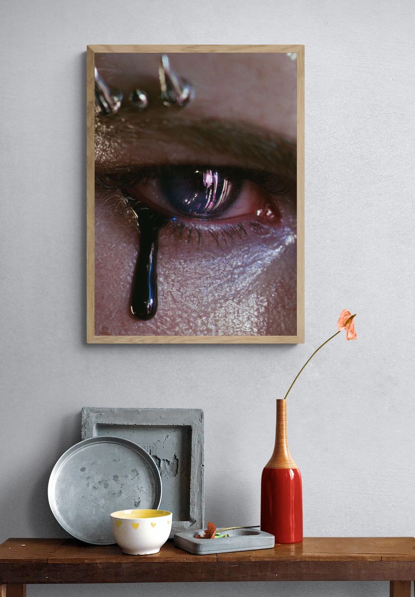 Tearful Eye Close-Up Photography Poster. — room view 3