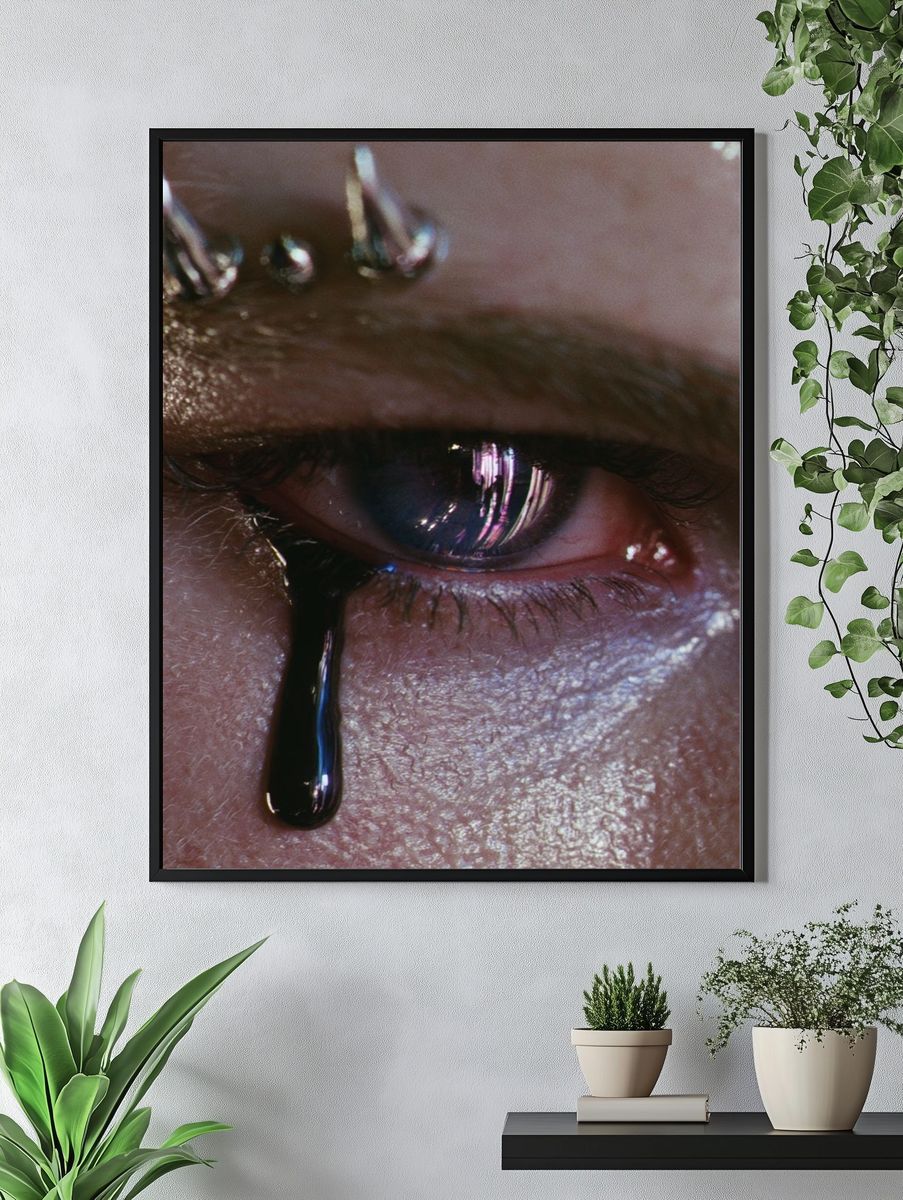 Tearful Eye Close-Up Photography Poster. — room view 4