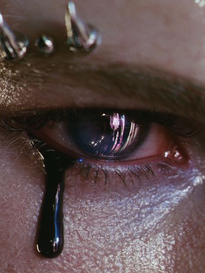 Tearful Eye Close-Up Photography Poster.