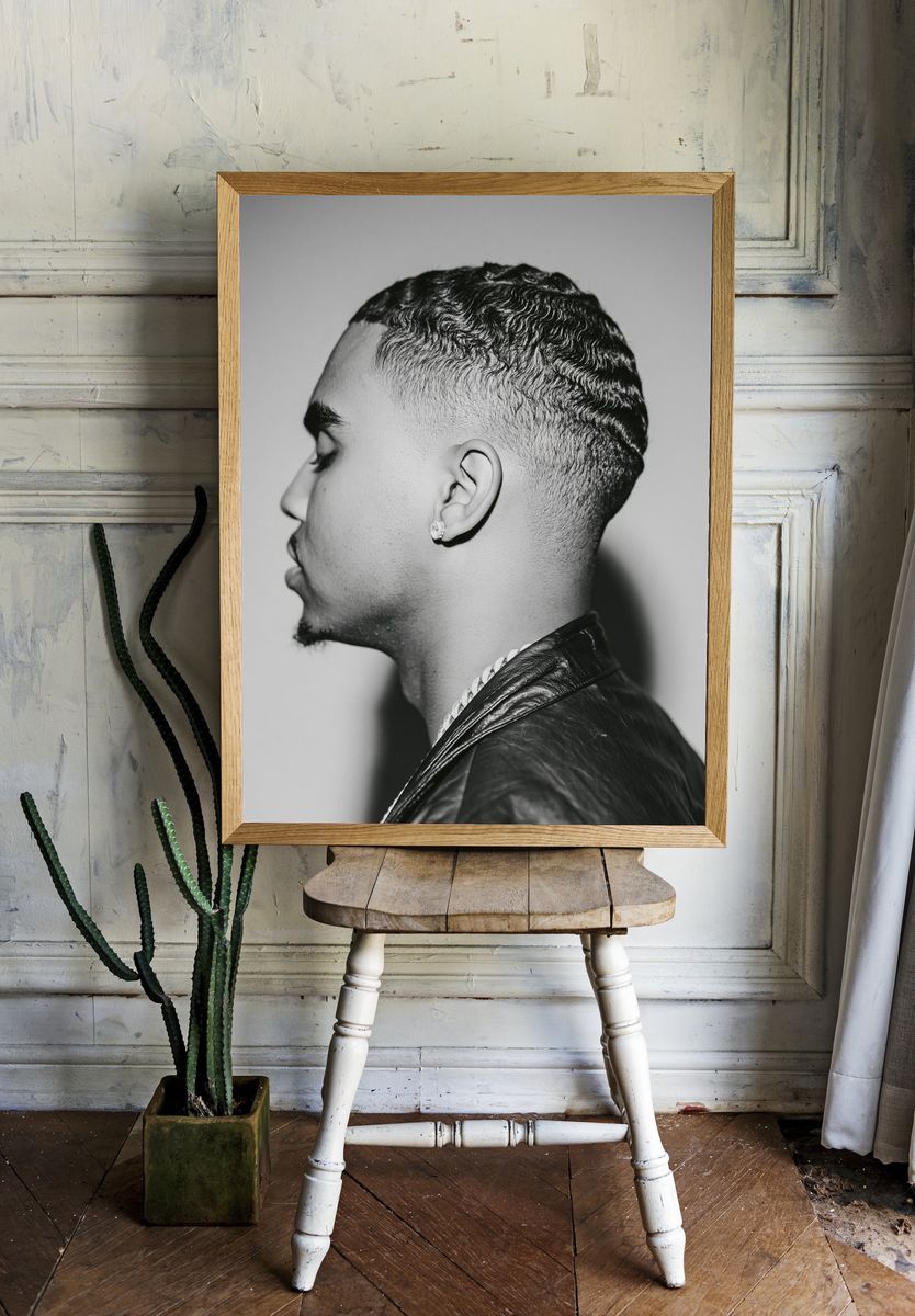 Monochrome Profile Portrait Poster. room preview