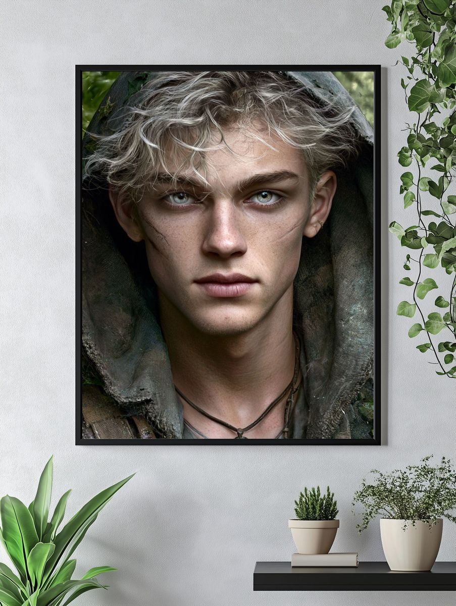 Forest Hooded Portrait Print. — room view 4