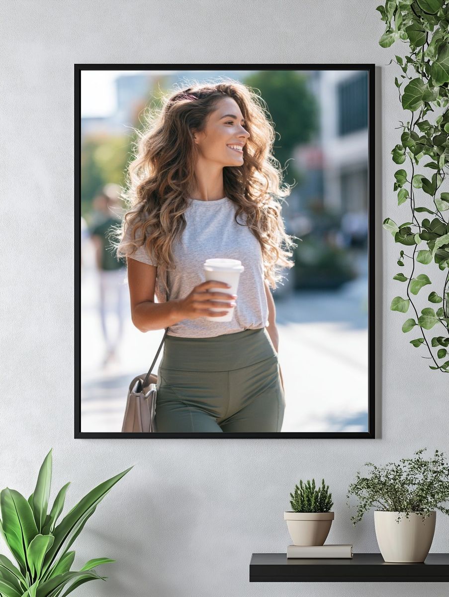 Smiling Woman Street Photography Poster. — room view 4