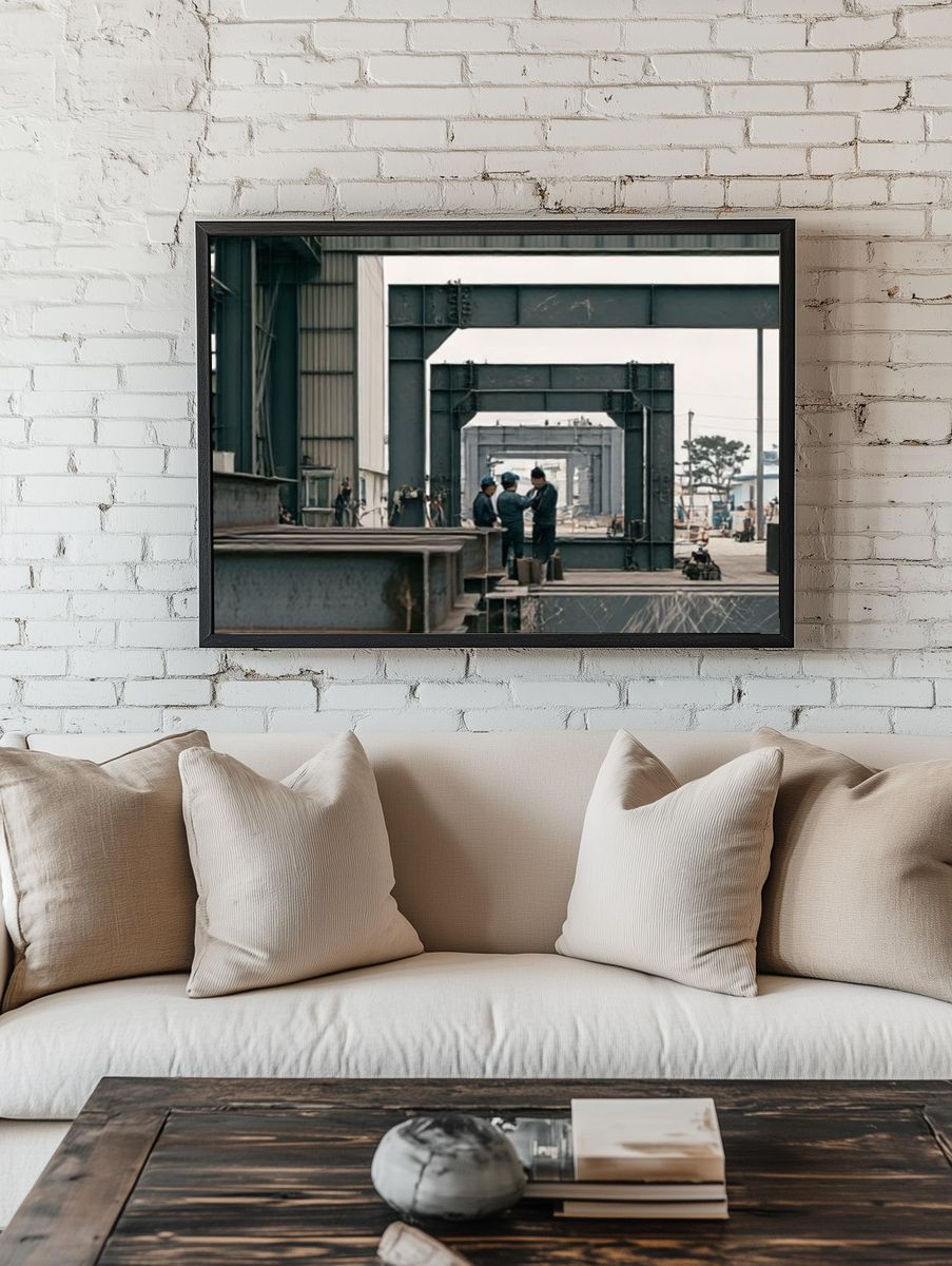Industrial Steel Yard Photography Poster. room preview