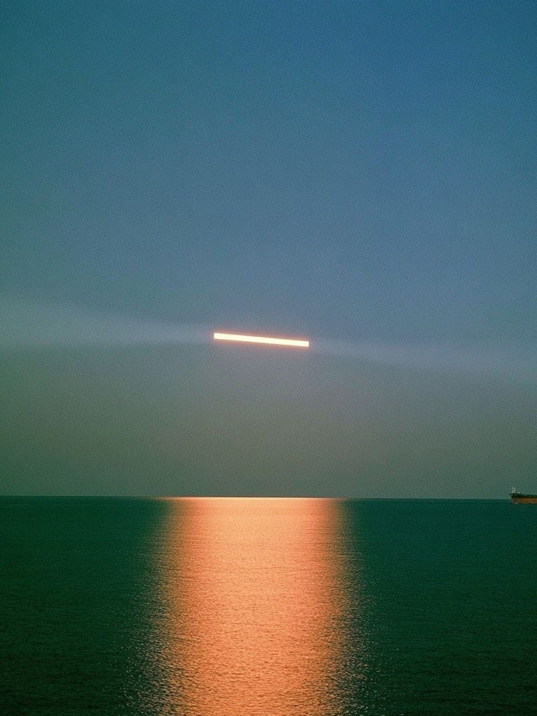 Moonlit Sea Horizon Photography Poster. poster — photography art
