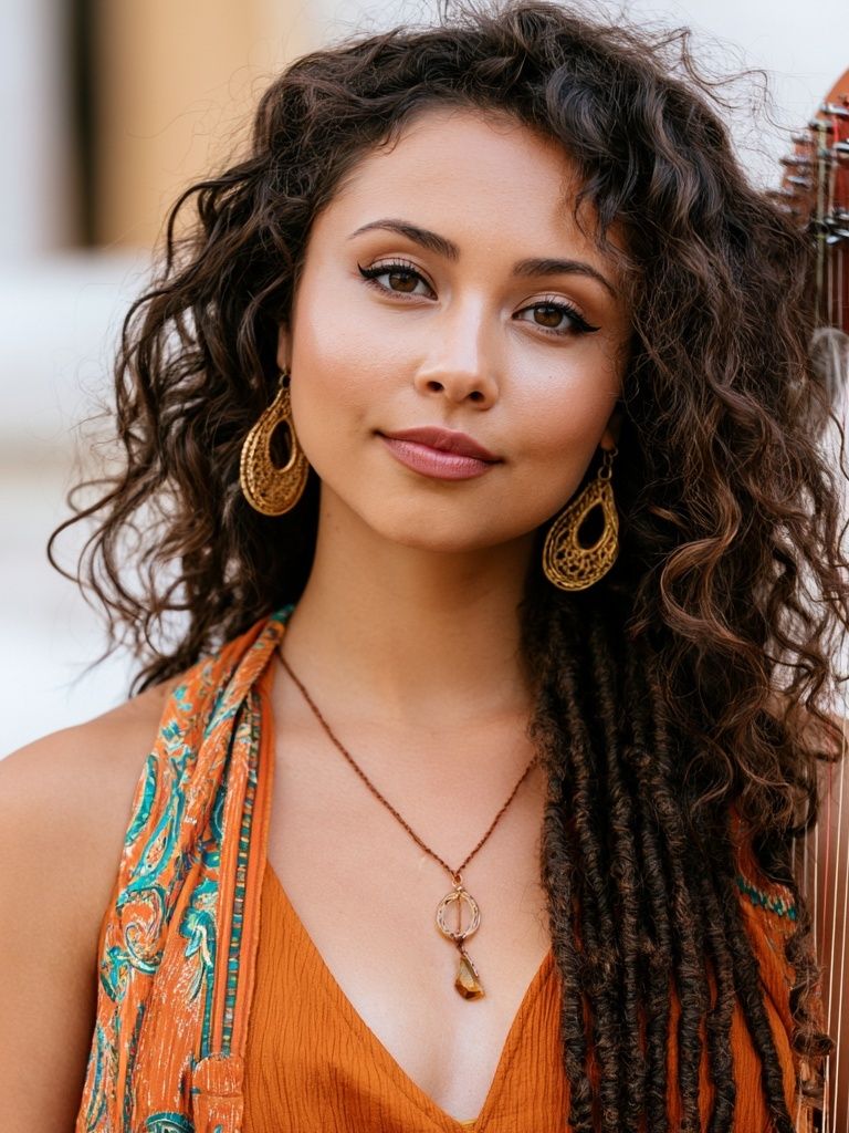Woman with Harp Photography Poster. poster — photography art