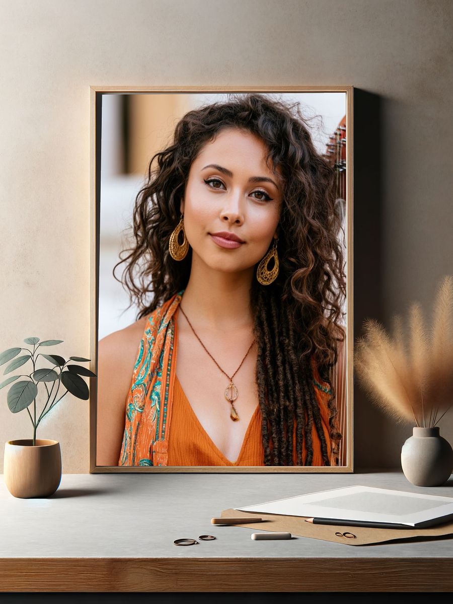 Woman with Harp Photography Poster. — room view 2