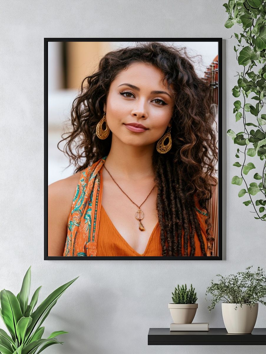 Woman with Harp Photography Poster. — room view 4