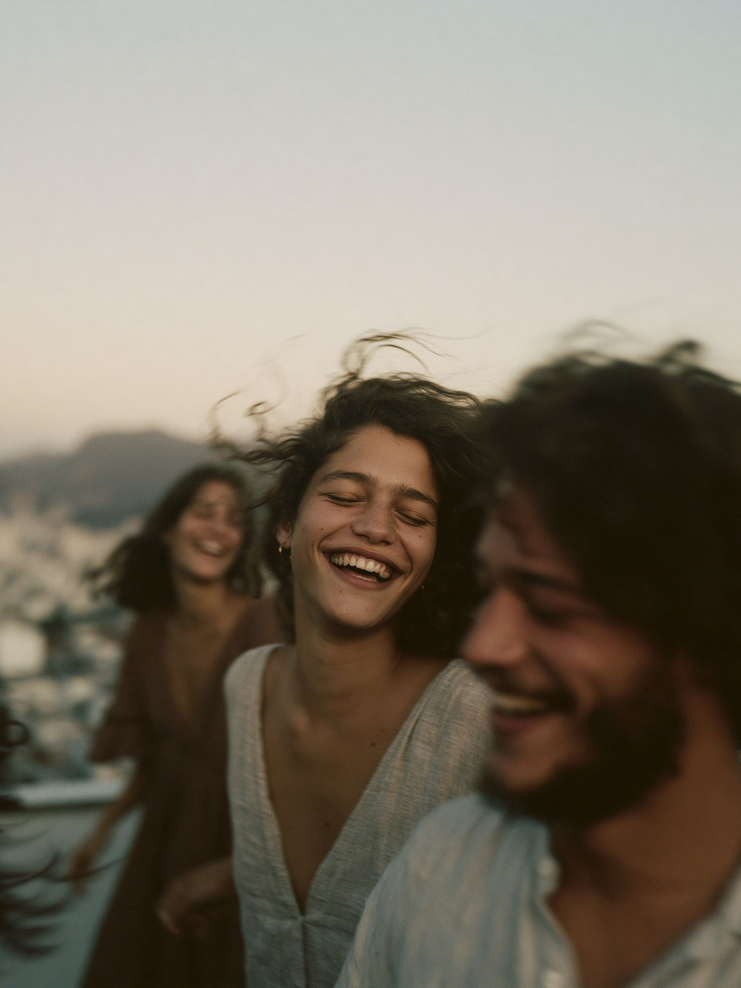 Joyful Friends Portrait Poster. poster detail