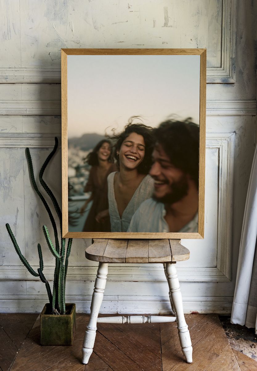 Joyful Friends Portrait Poster. — room view 1