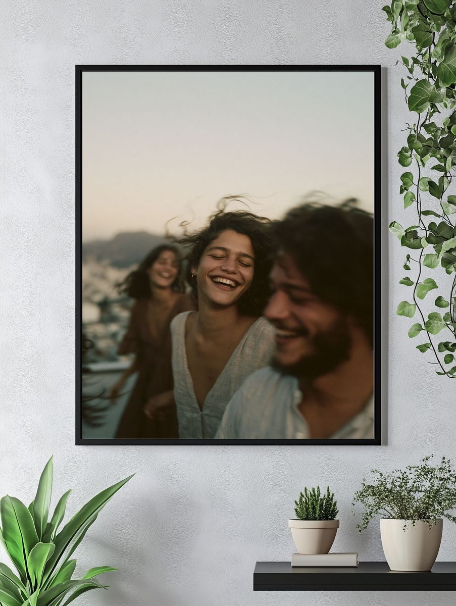 Joyful Friends Portrait Poster. — room view 4