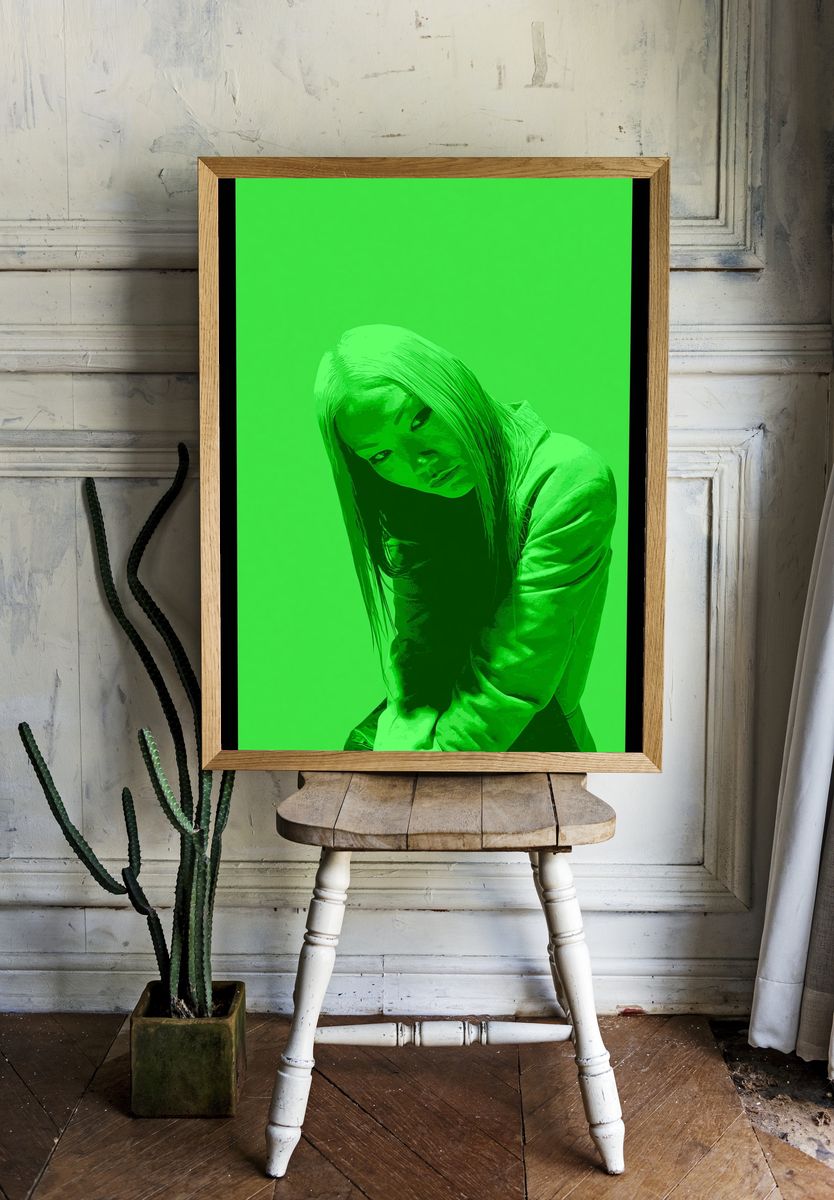 Neon Green Portrait Poster. — room view 1