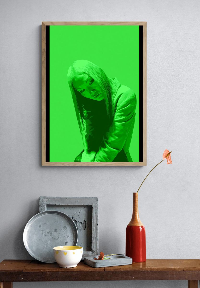 Neon Green Portrait Poster. — room view 3