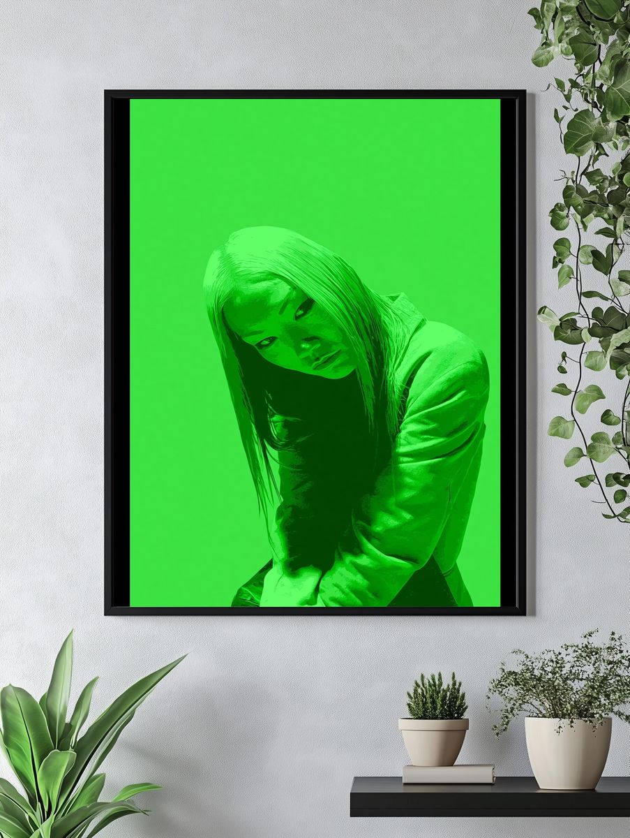Neon Green Portrait Poster. — room view 4