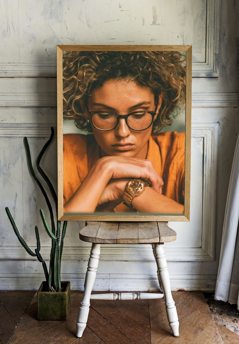 Contemplative Portrait Photography Poster. room preview