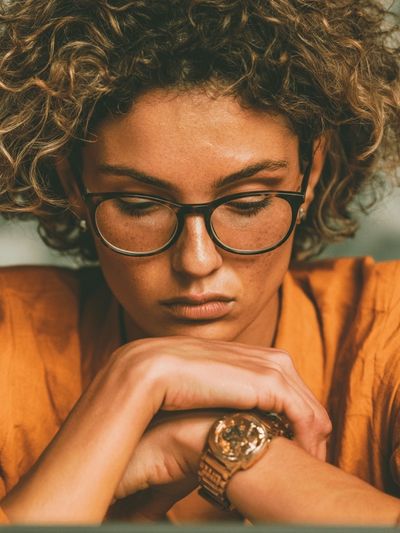 Contemplative Portrait Photography Poster. poster
