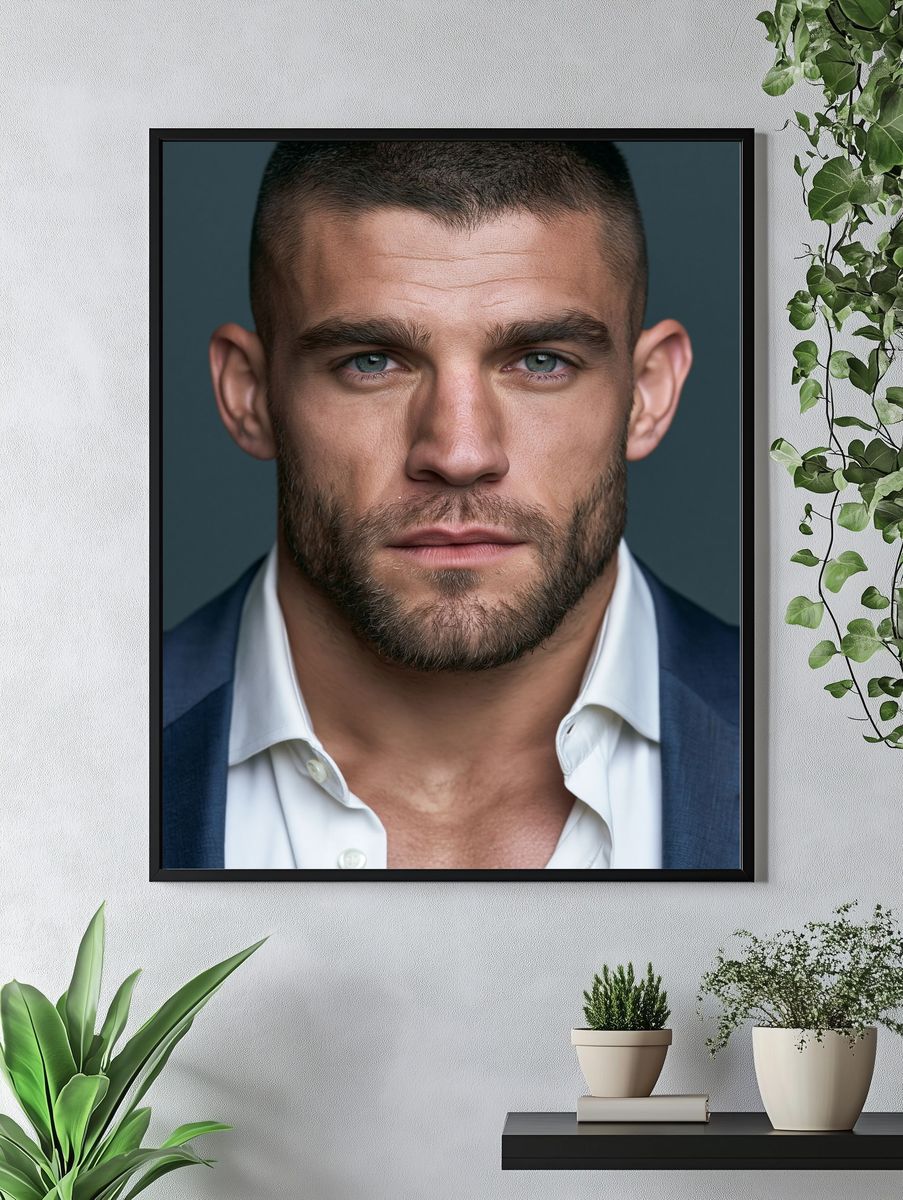 Blue-Eyed Portrait Photography Poster. — room view 4