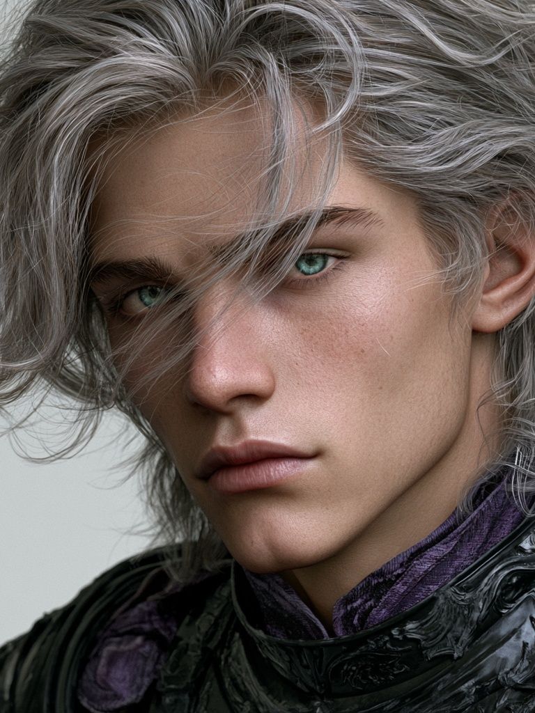 Silver-Haired Portrait Photography Poster. poster — photography art