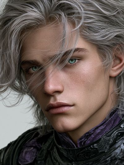 Silver-Haired Portrait Photography Poster.
