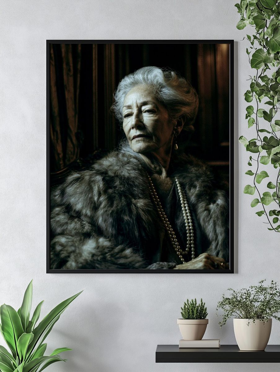 Elderly Woman Portrait Photography Poster. — room view 4