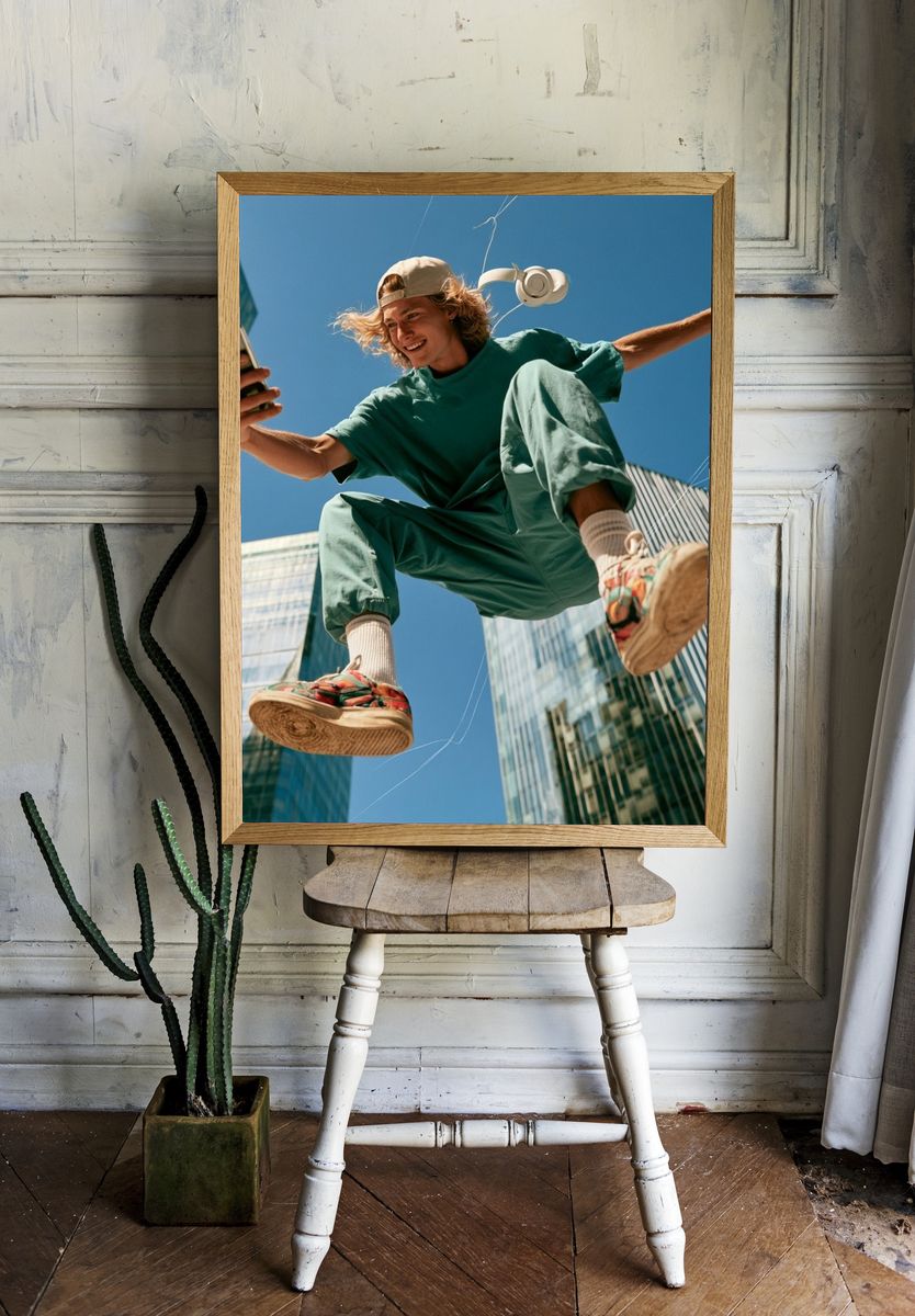 Urban Skater Selfie Photography Poster. room preview