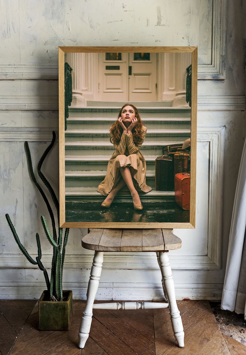 Vintage Staircase Portrait Poster. room preview