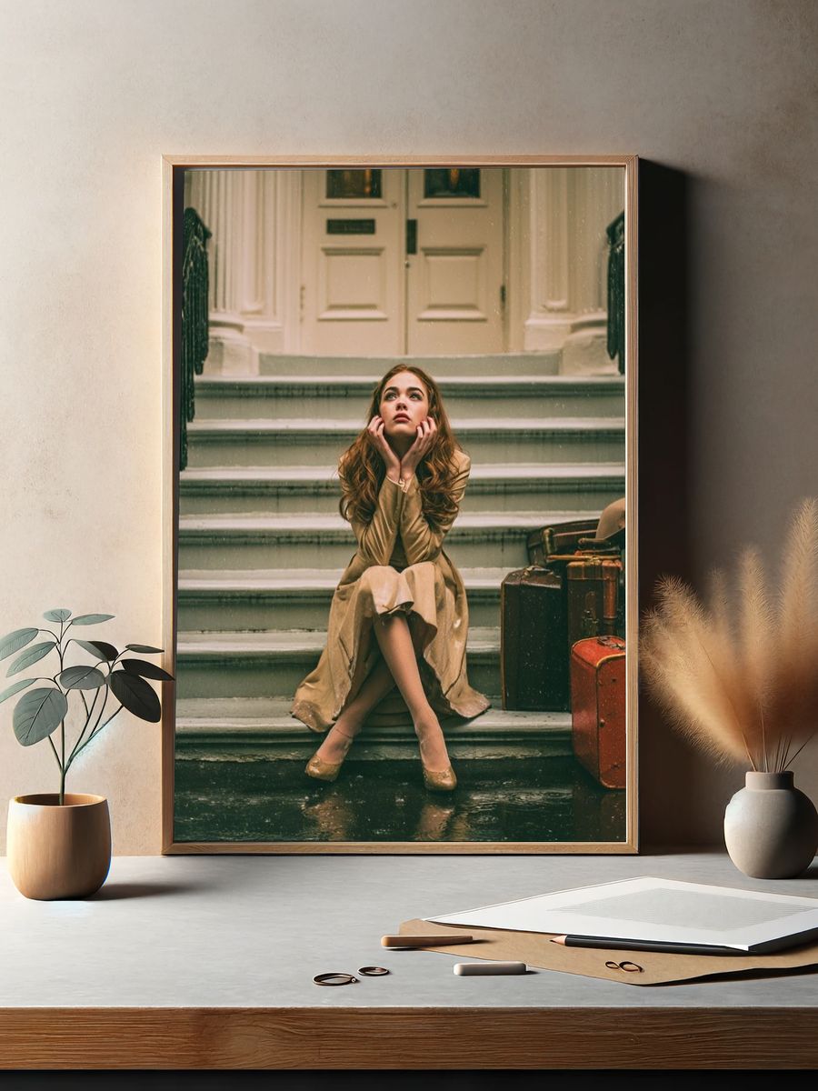 Vintage Staircase Portrait Poster. — room view 2
