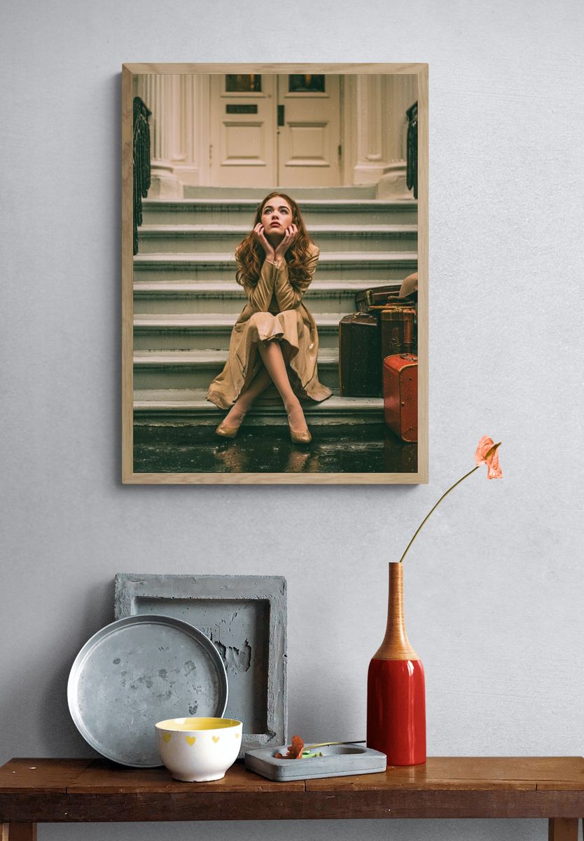 Vintage Staircase Portrait Poster. — room view 3
