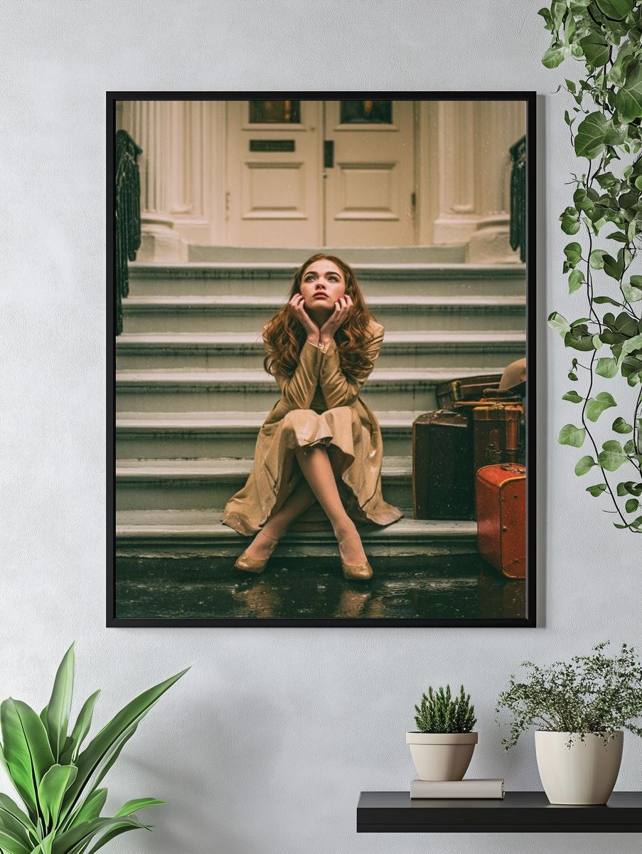Vintage Staircase Portrait Poster. — room view 4