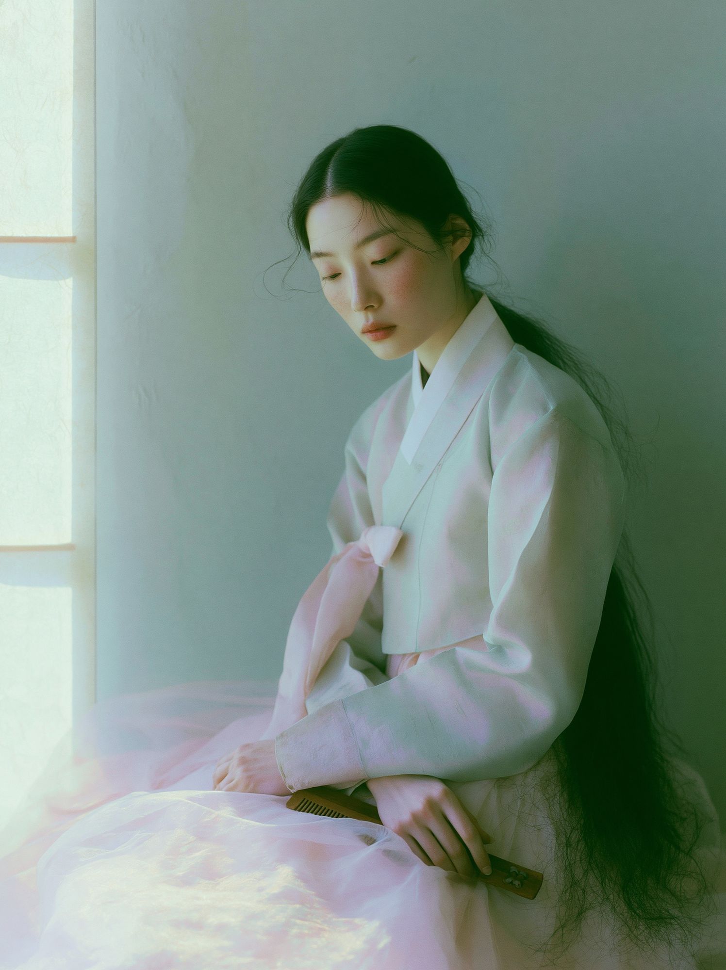Serene Hanbok Portrait Print. poster — photography art
