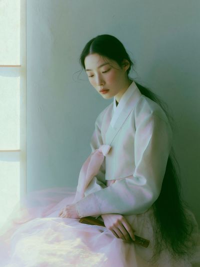 Serene Hanbok Portrait Print.