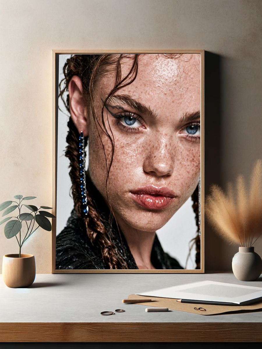 Freckled Portrait Fashion Poster. — room view 2