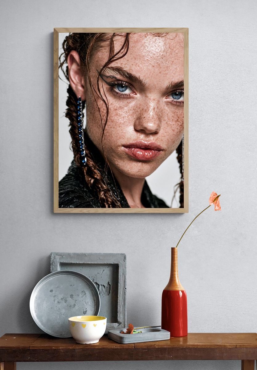 Freckled Portrait Fashion Poster. — room view 3